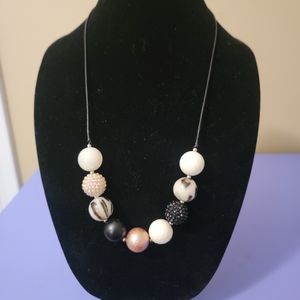 Cheetah themed large beaded necklace